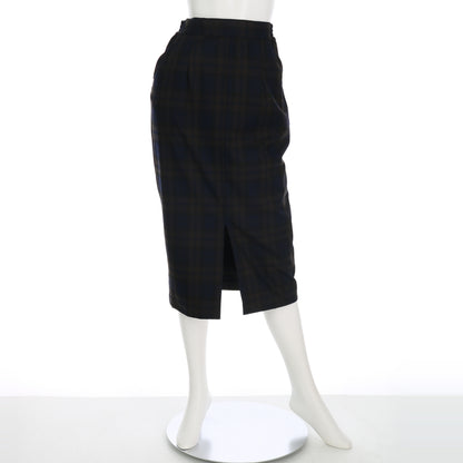 フロントスリットチェック柄タイトスカート