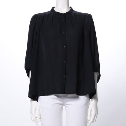 バンドカラーブラウス