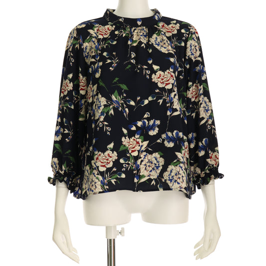 レトロボタニカル花柄ブラウス