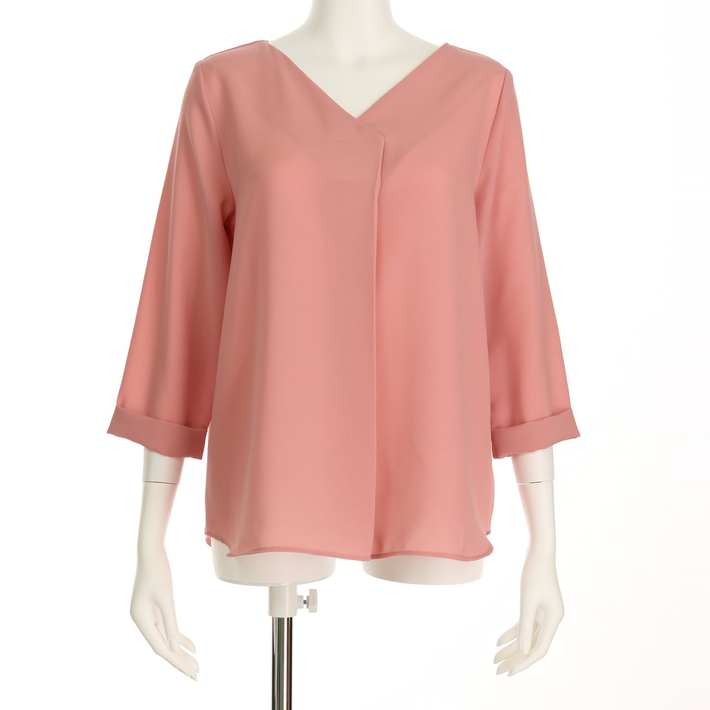 タック入りVネックブラウス