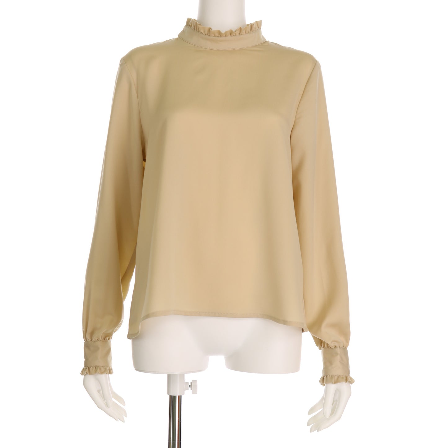 ハイネックフリルブラウス