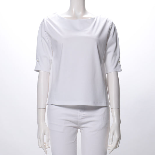 袖パールボートネックカットソー