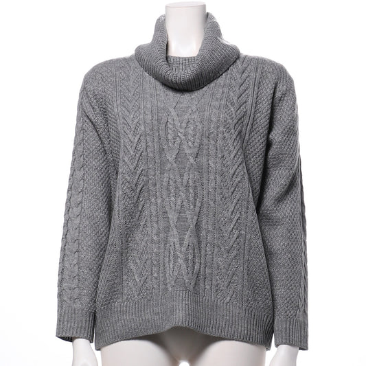 切り替え編みデザインオフタートルニット