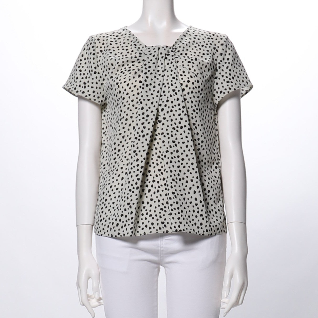 レオパード柄タックデザインブラウス