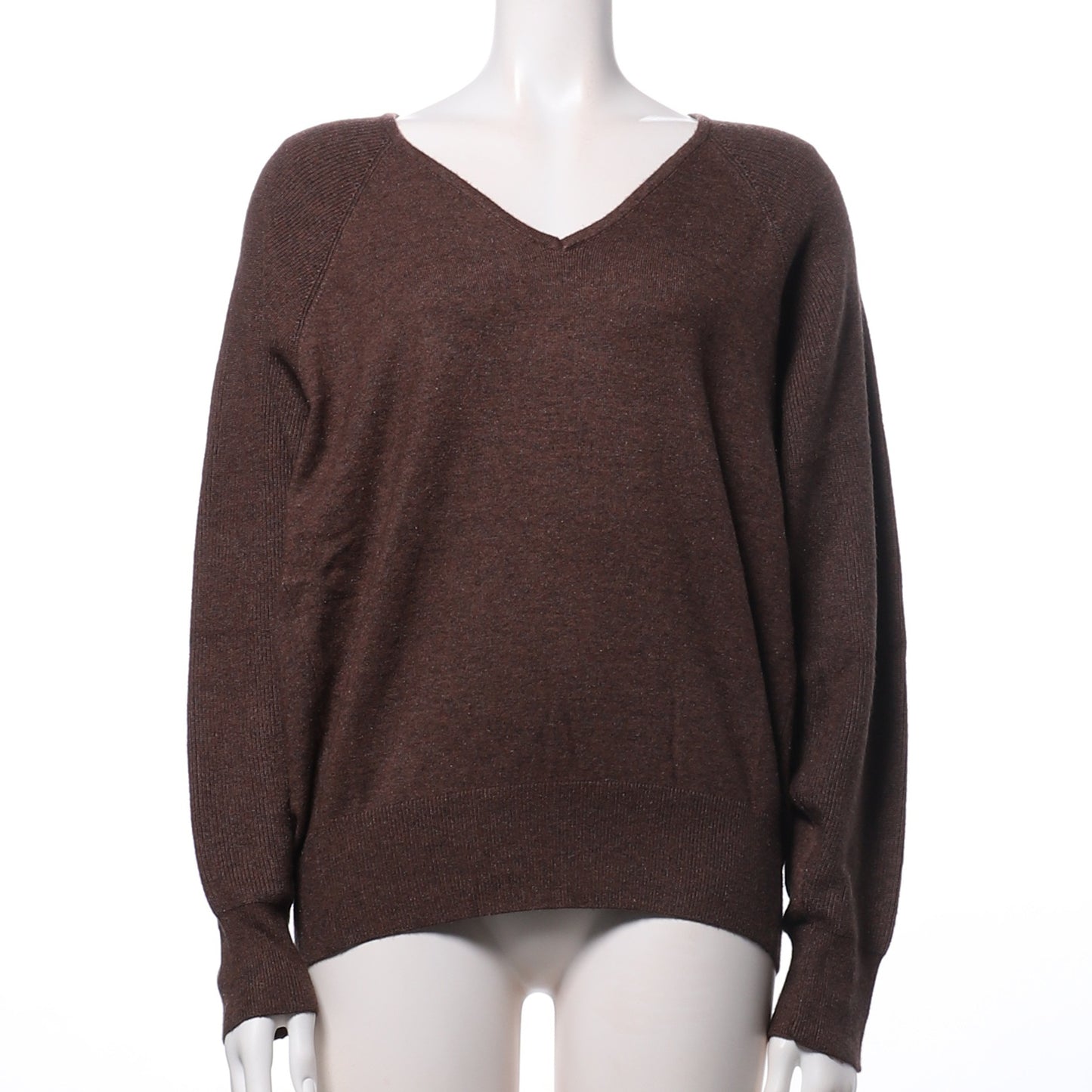 ラメ混Vネックニット