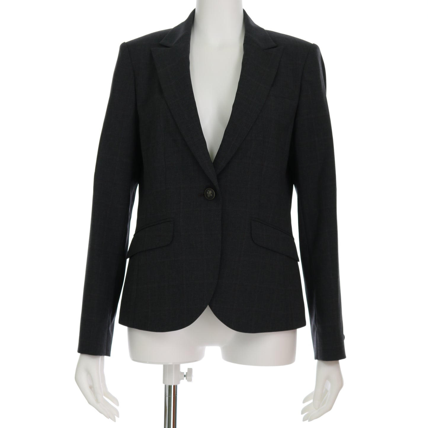 チェック柄一つボタンジャケット