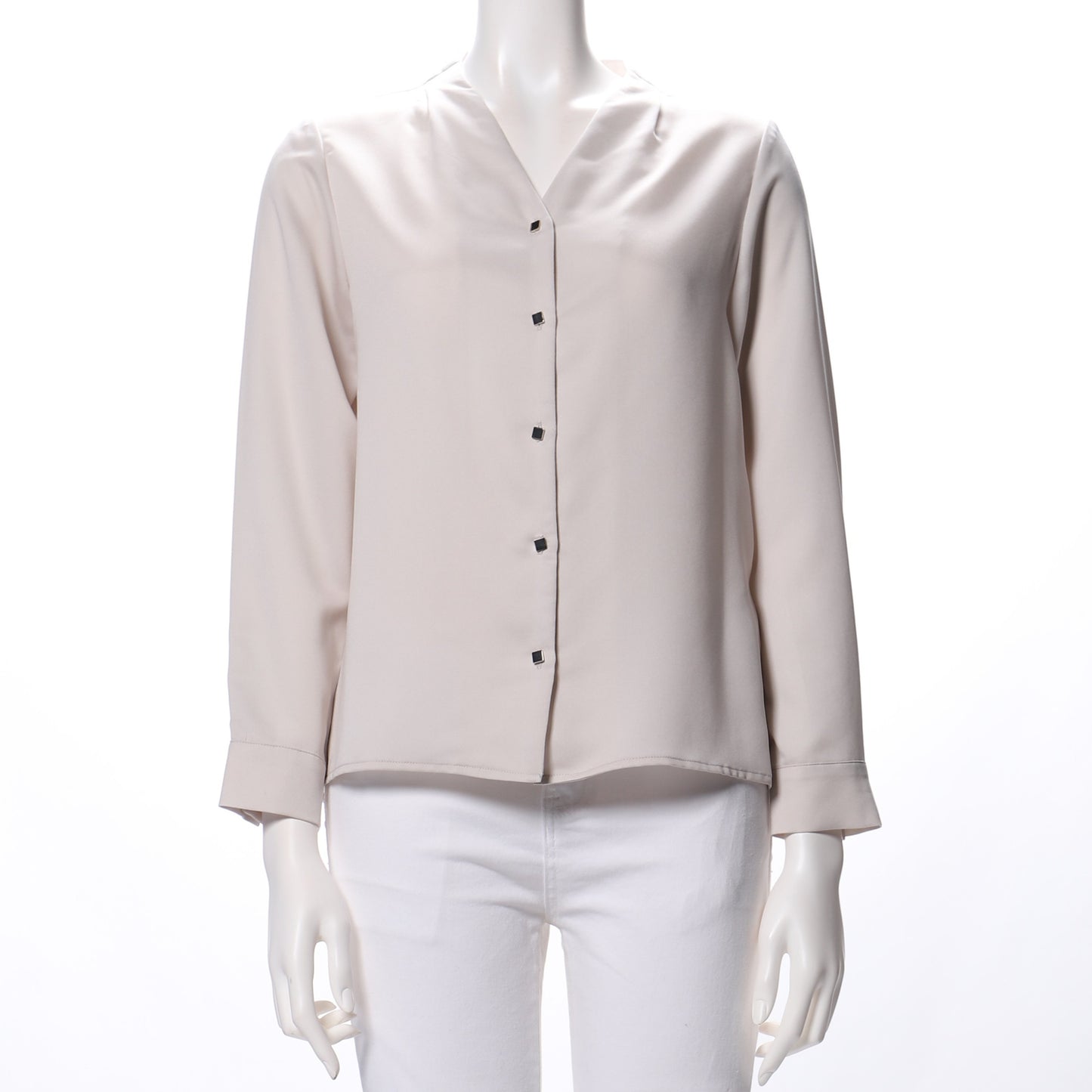 前開きバー釦デザインブラウス