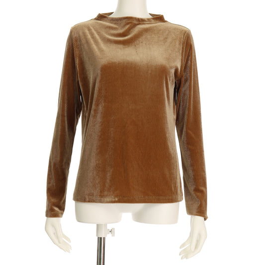 針抜きベロアオフネックカットソー