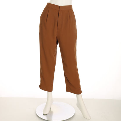 ウエストタック裾スリットテーパードパンツ