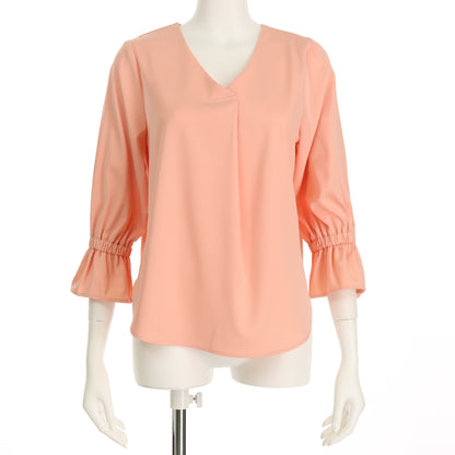 キャンディスリーブVネックブラウス