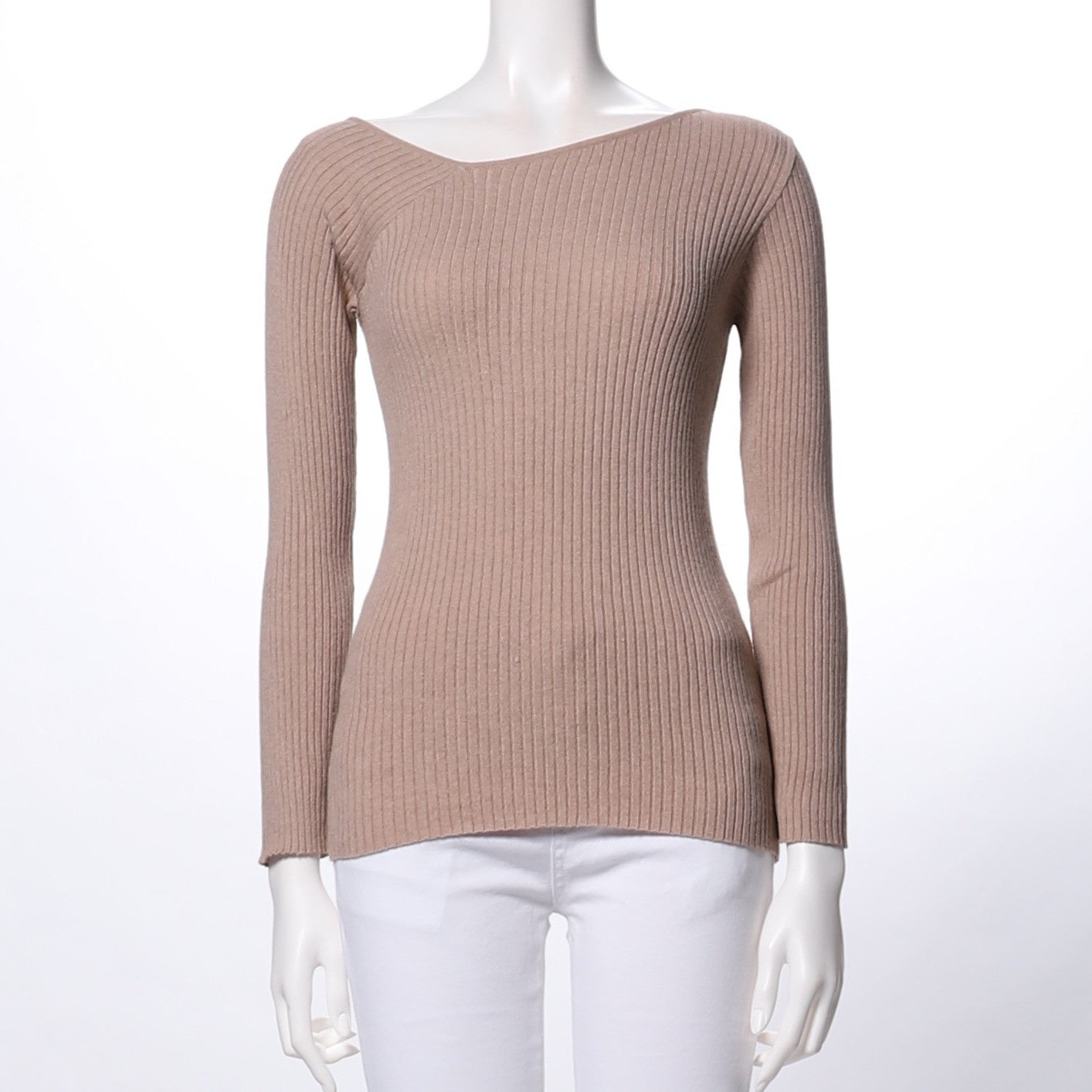 アシンメトリーデザインリブニット