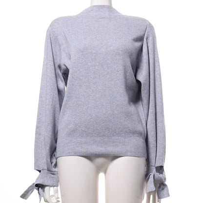 袖口リボンニット