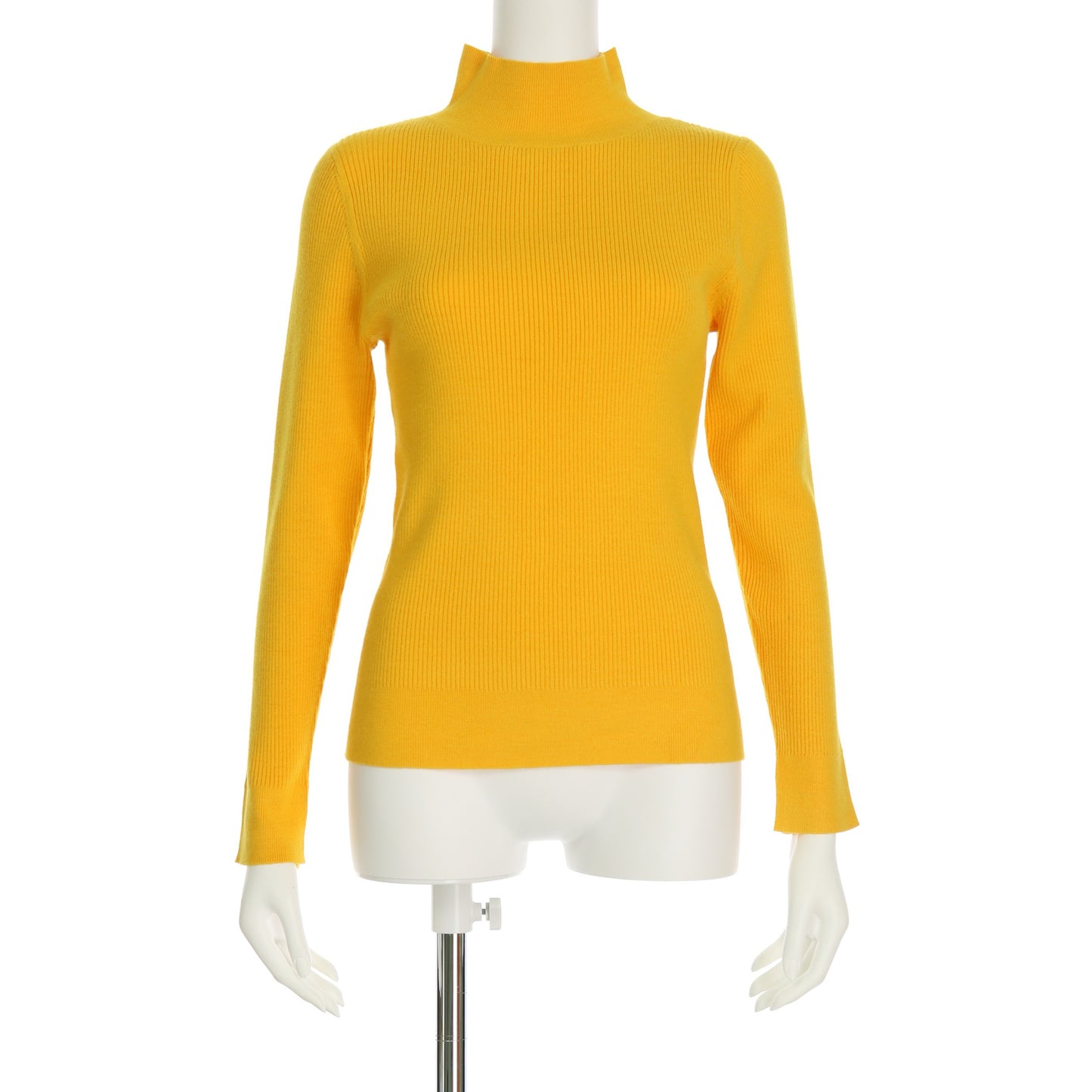 ボトルネックリブニット