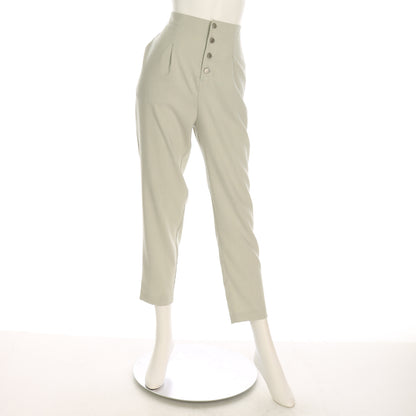 フロントボタンテーパードパンツ