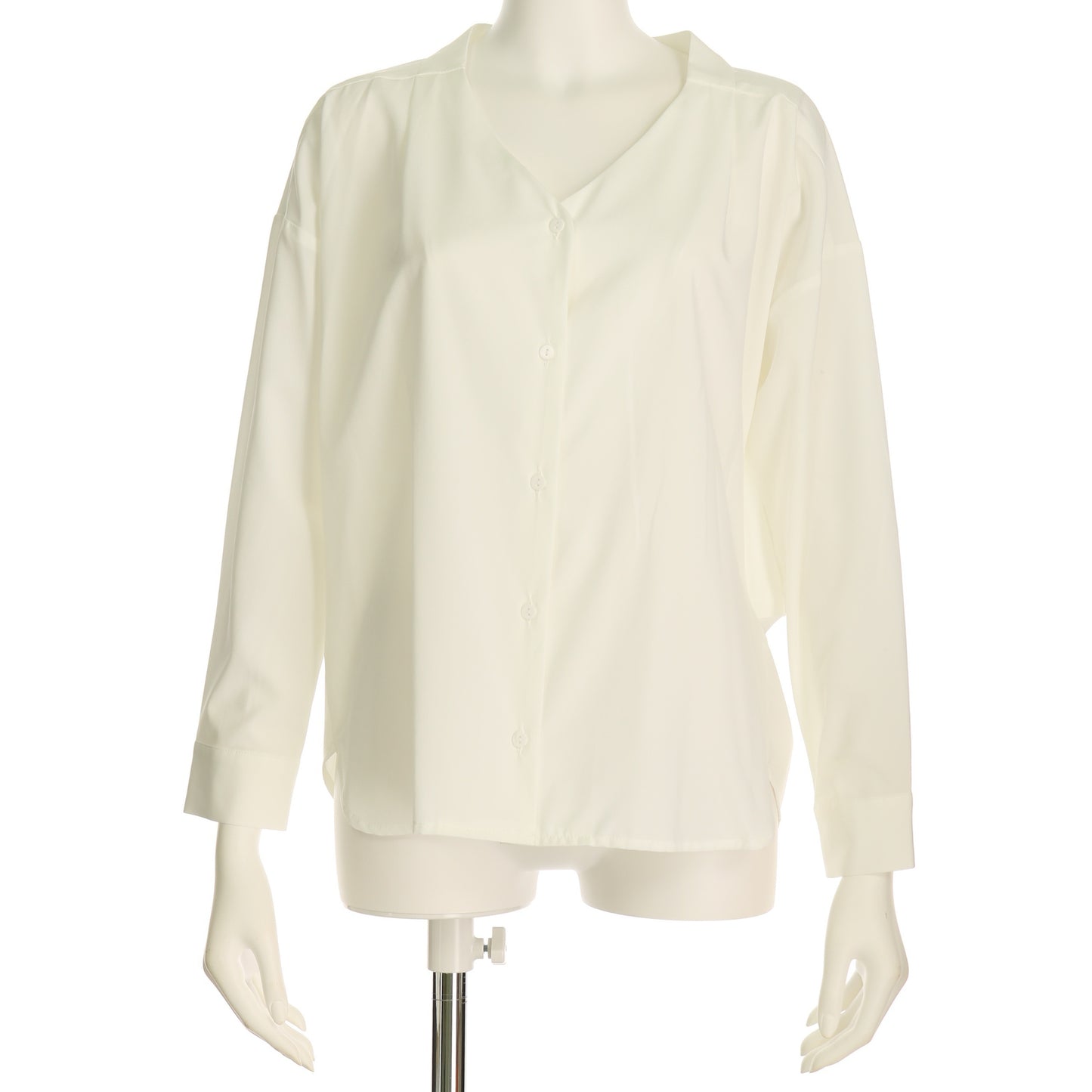 Vネックフロントボタンブラウス