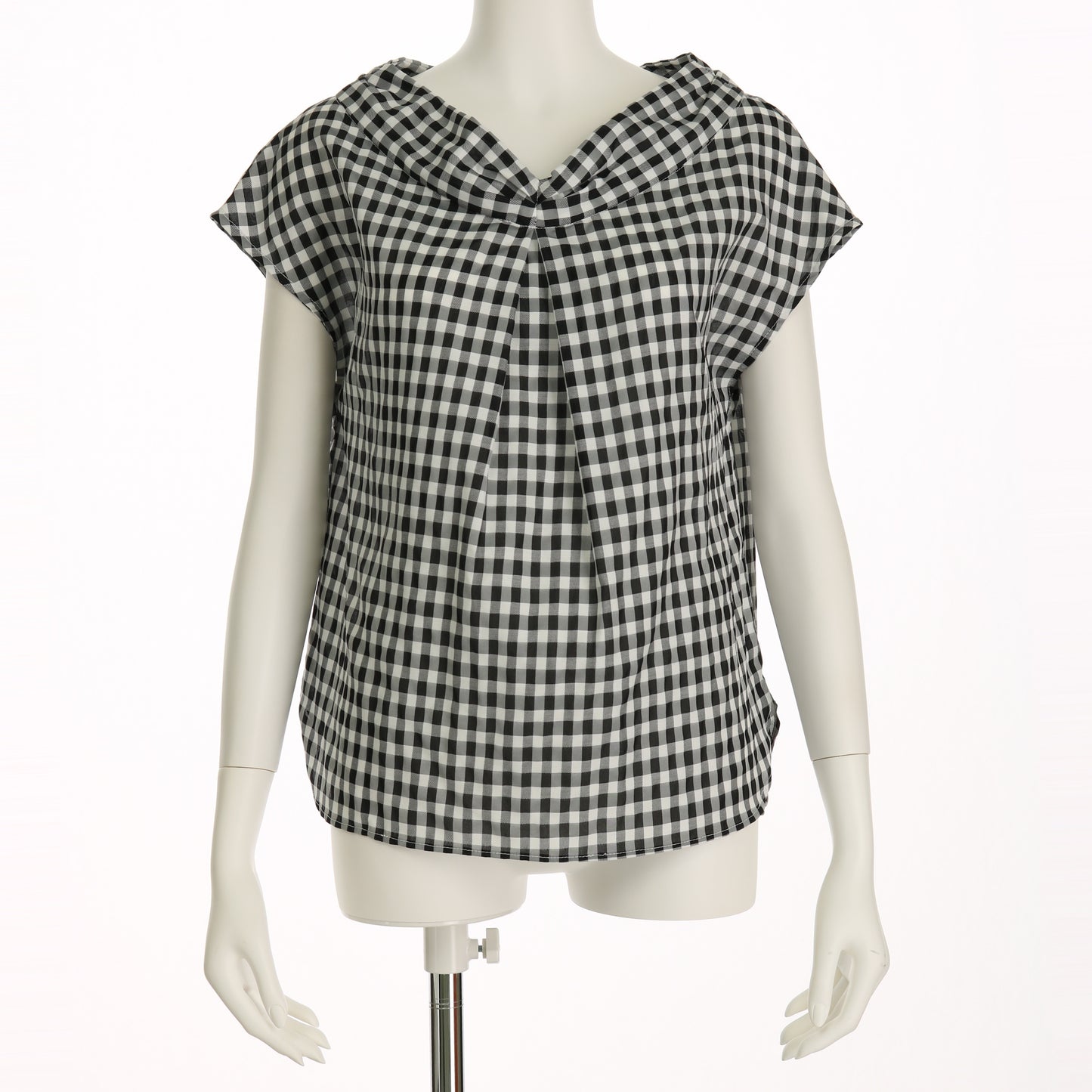 ギンガムチェックタックブラウス