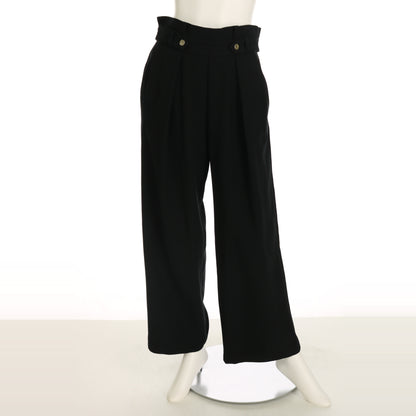 フロントボタンタック入りワイドパンツ