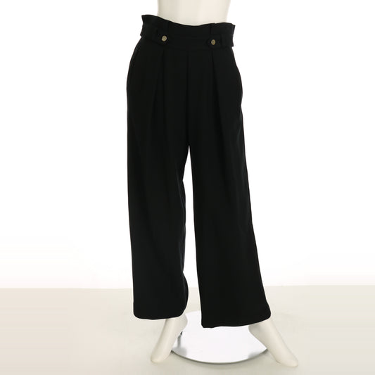 フロントボタンタック入りワイドパンツ