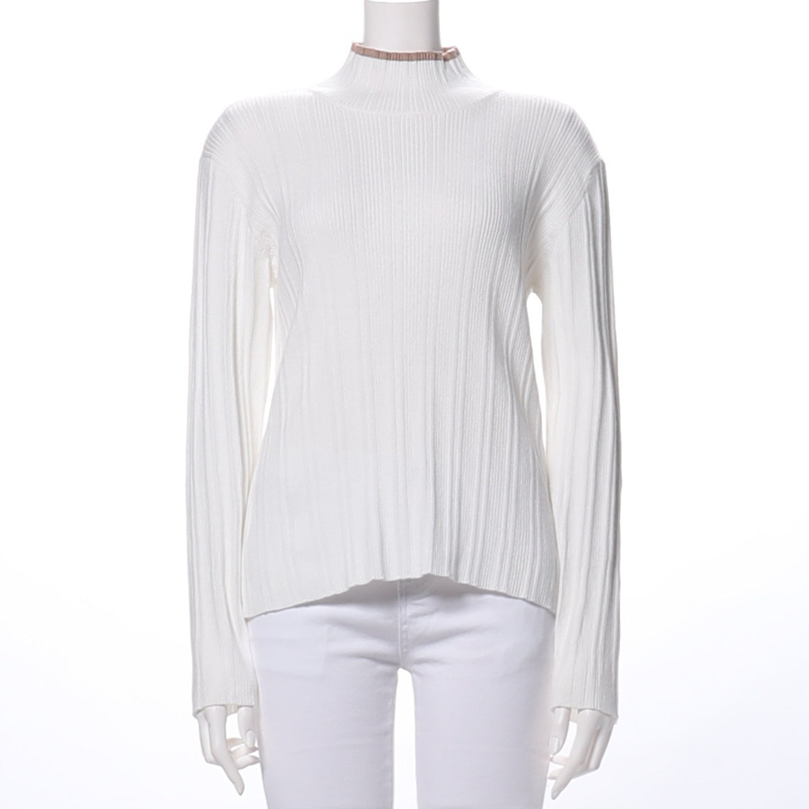 ライン入りリブニットプルオーバー