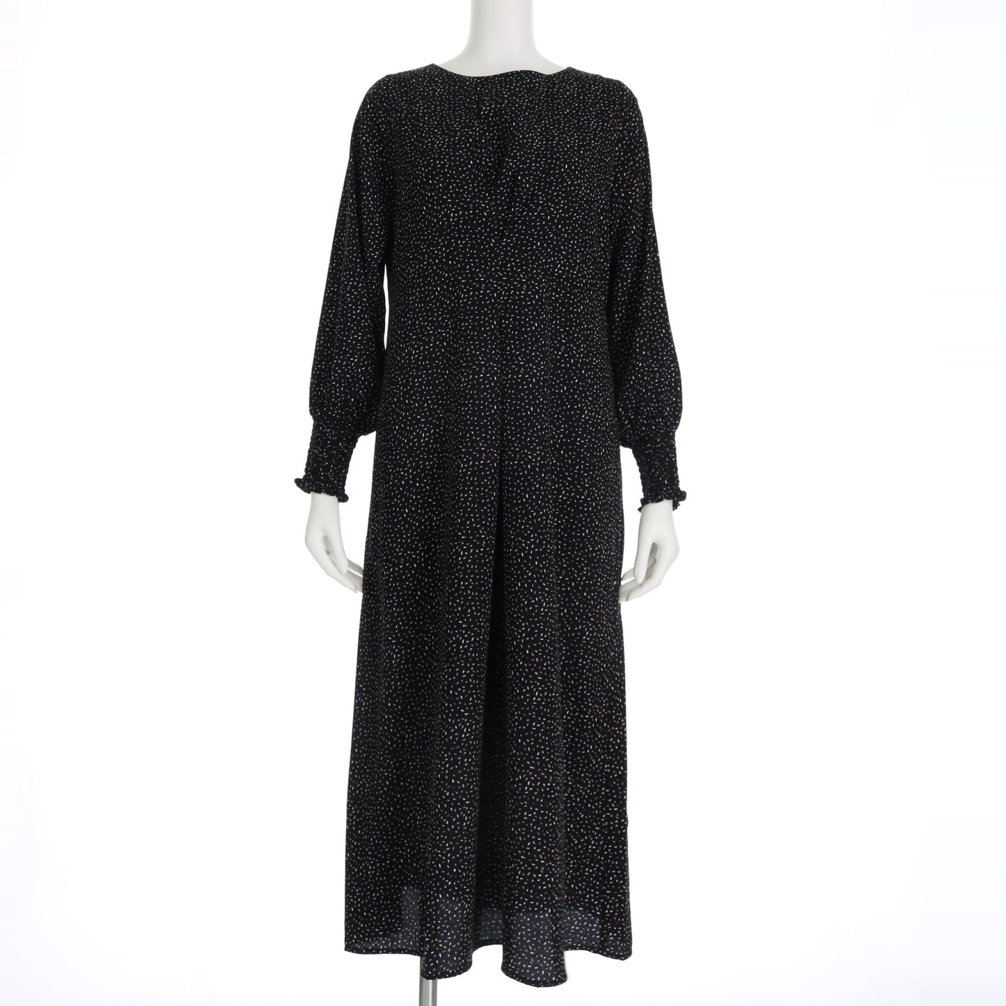 総柄シャーリングワンピース