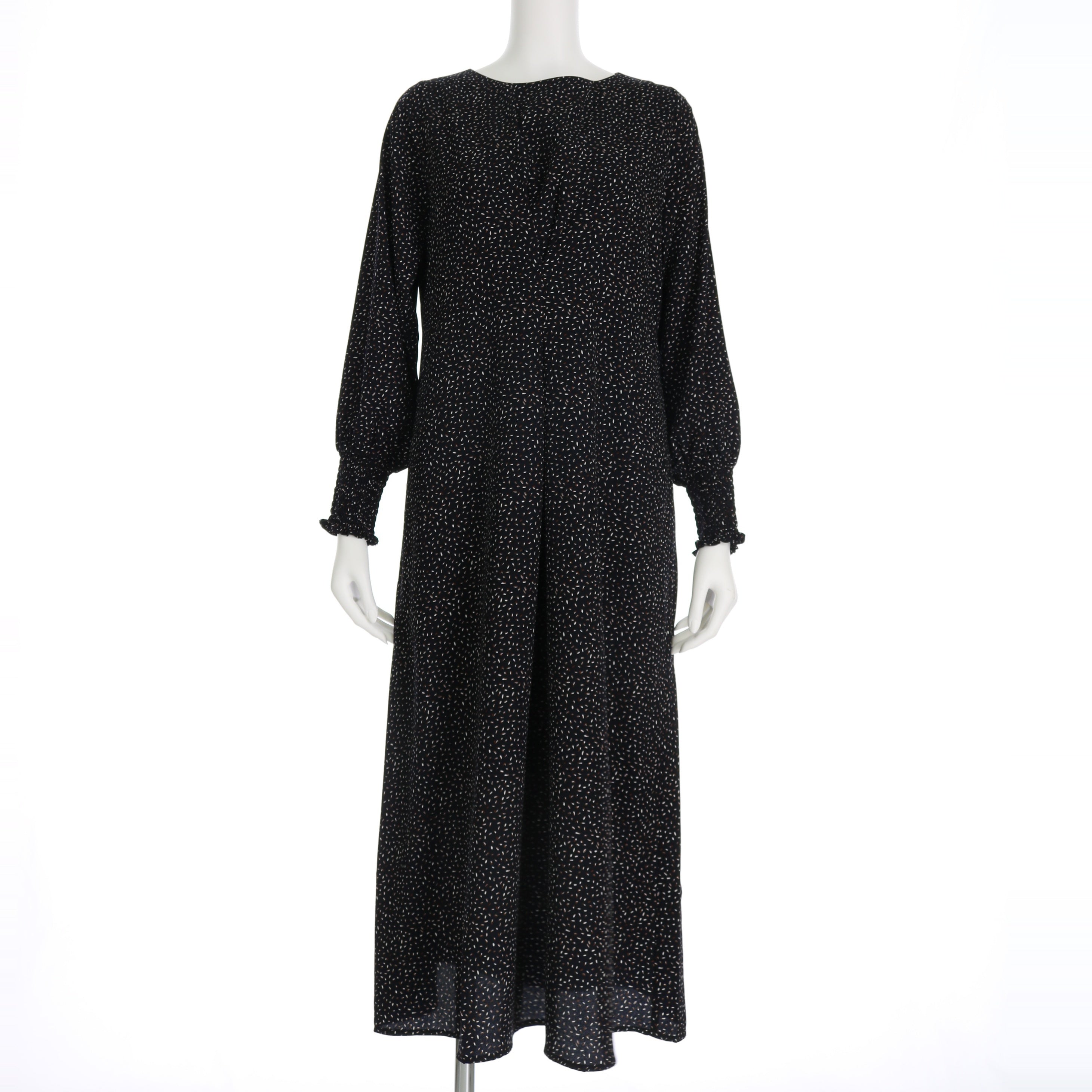 総柄シャーリングワンピース