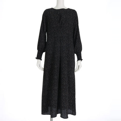 総柄シャーリングワンピース