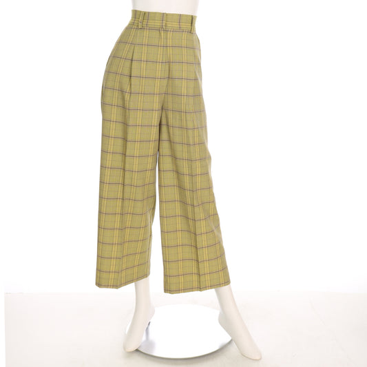 チェック柄ワイドパンツ