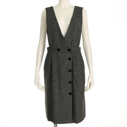 ボタンデザインラップ風ジャンパースカート