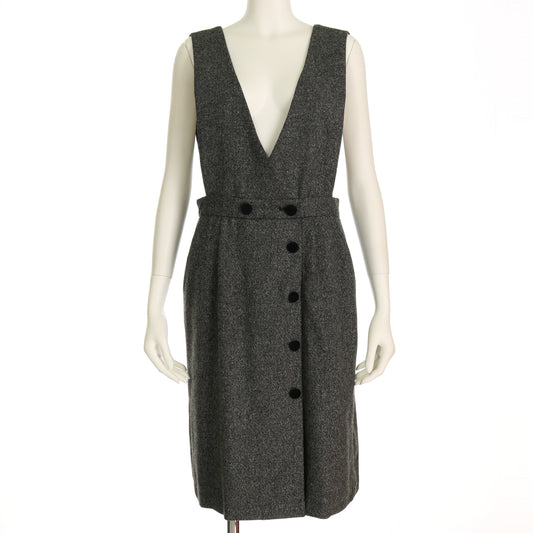 ボタンデザインラップ風ジャンパースカート