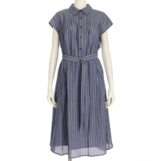 マルチカラーピケストライプシャツワンピース