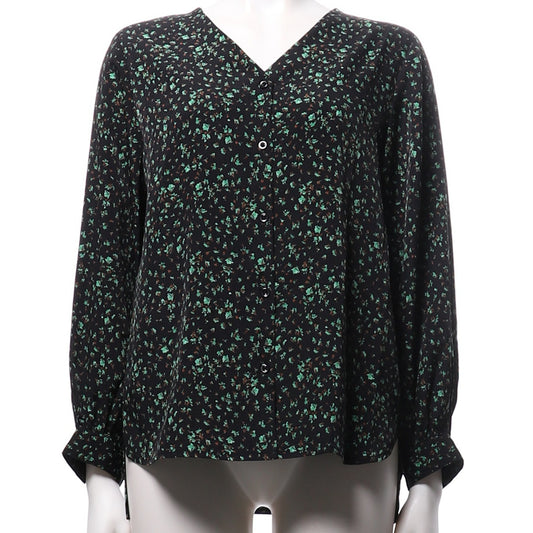 小花柄フロントボタンブラウス