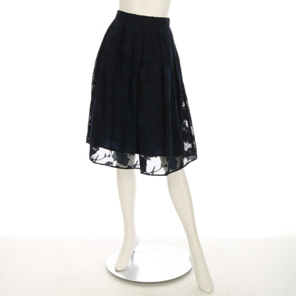 透け感オーガンジータック入りフレアスカート