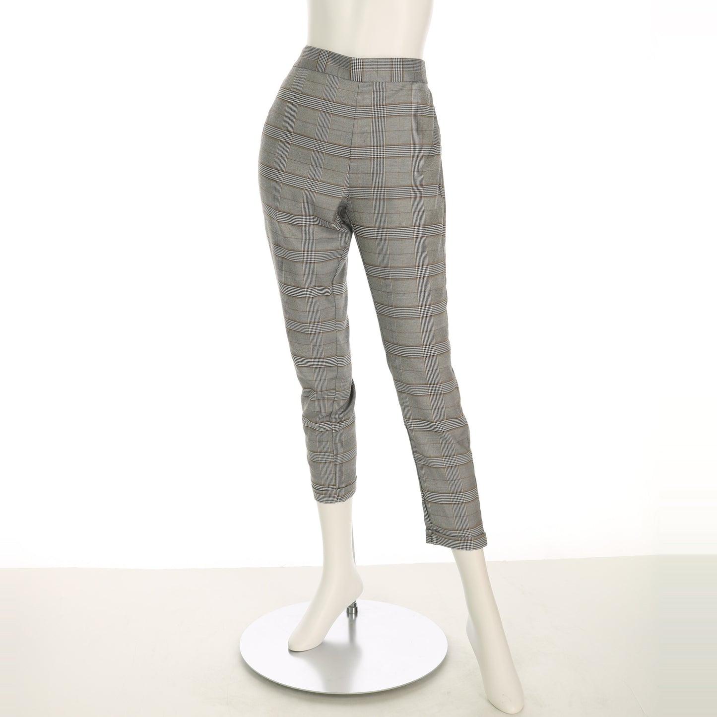 グレンチェック柄テーパードパンツ