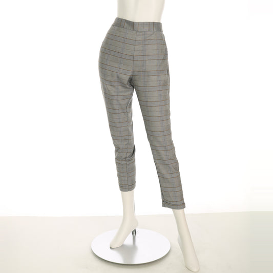 グレンチェック柄テーパードパンツ