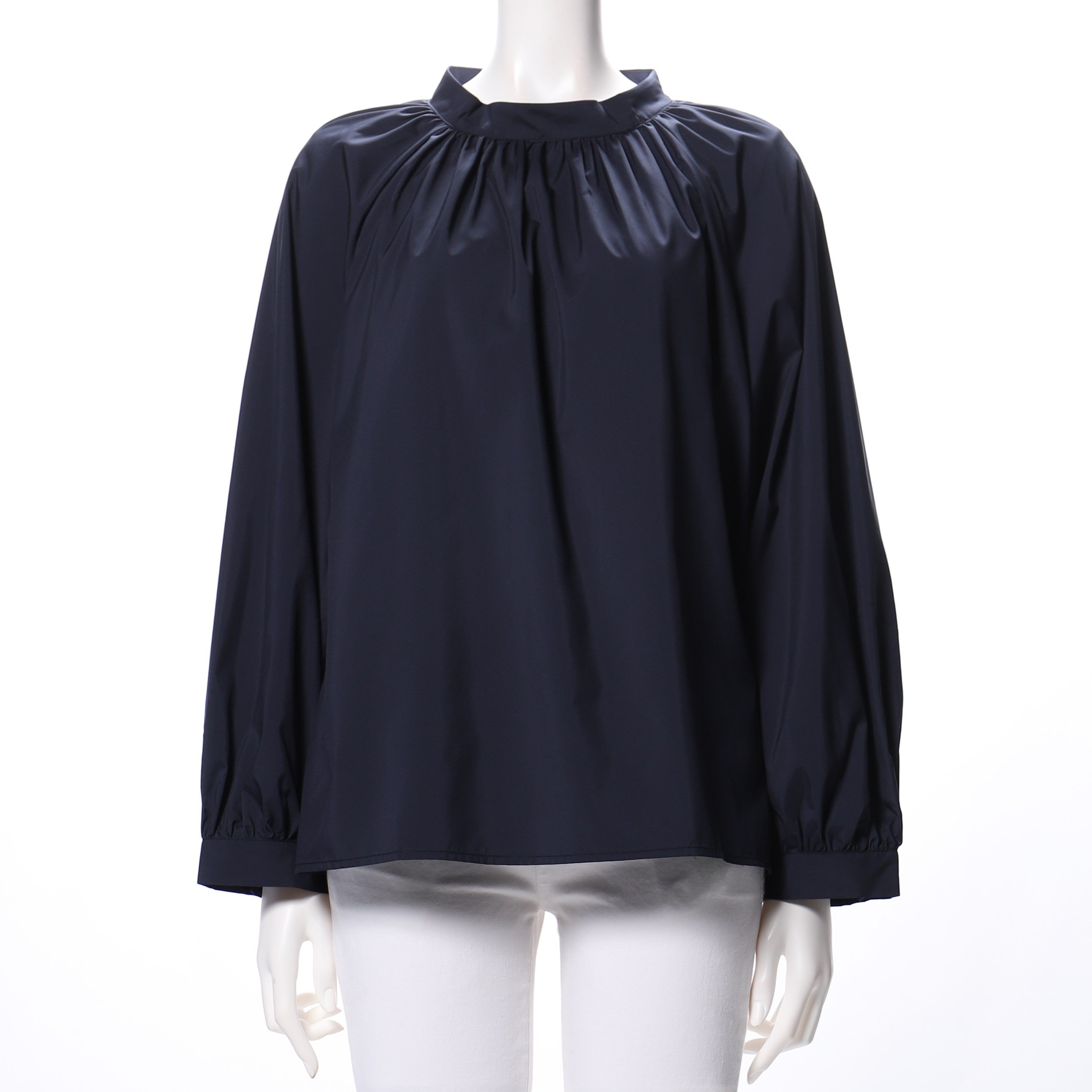 スタンドギャザーネックブラウス