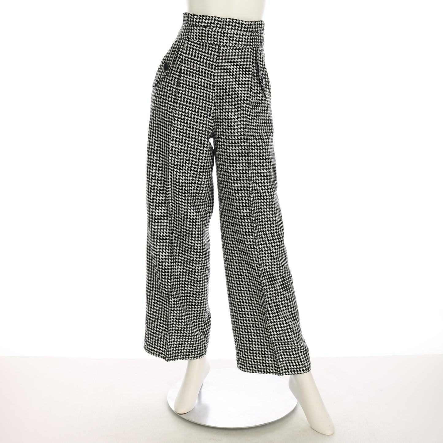 千鳥柄ハイウエストワイドパンツ
