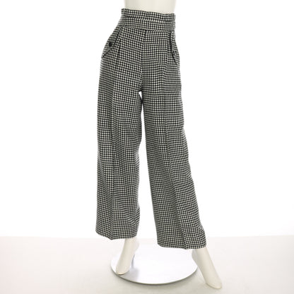 千鳥柄ハイウエストワイドパンツ