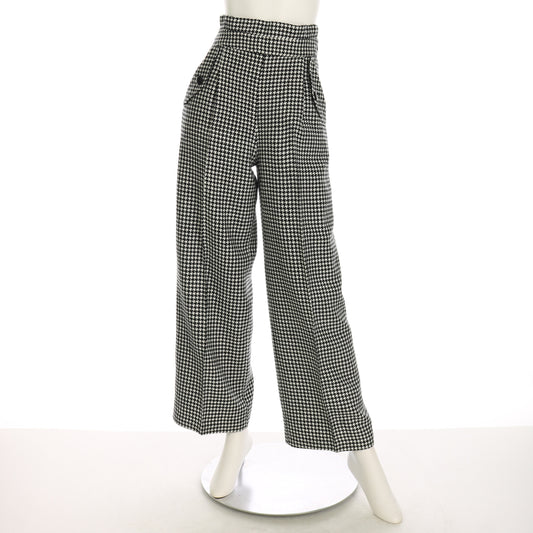 千鳥柄ハイウエストワイドパンツ