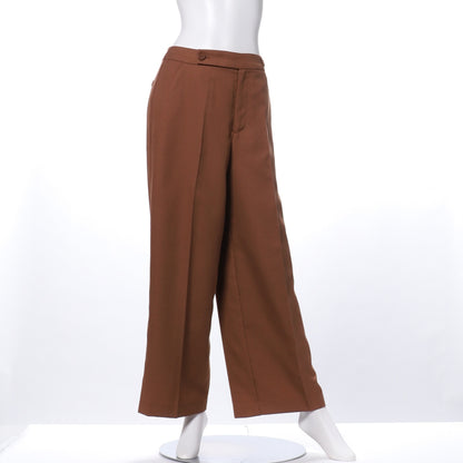 ウエストボタン付きストレートパンツ