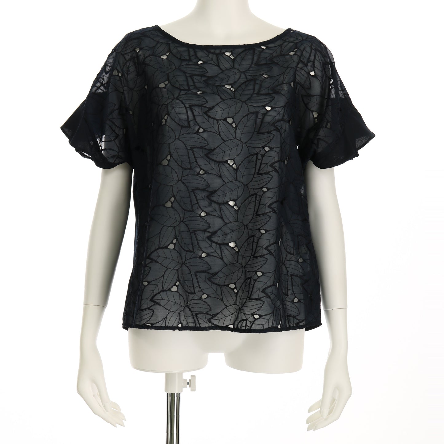 フラワー刺繍フリルブラウス