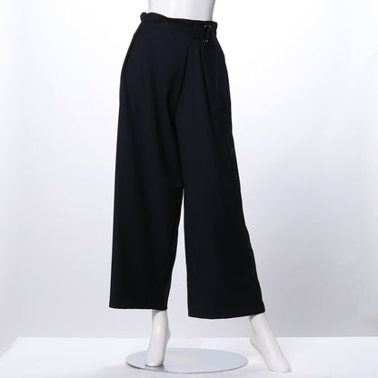ベルト付きラップ風ワイドパンツ