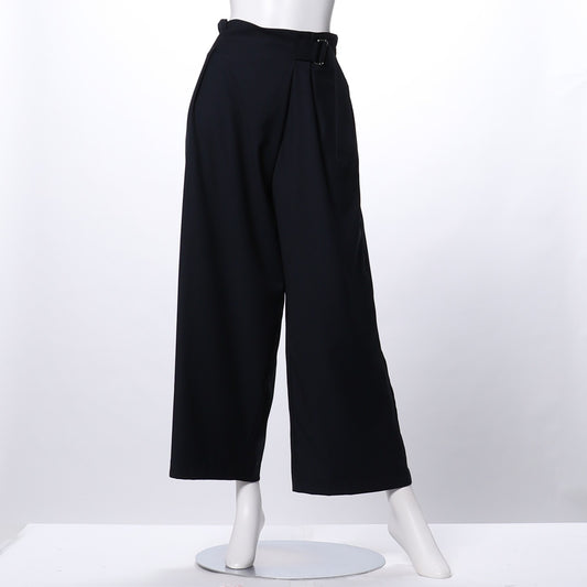 ベルト付きラップ風ワイドパンツ