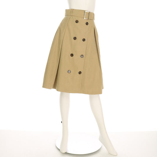ベルト付きダブルブレストトレンチ風スカート