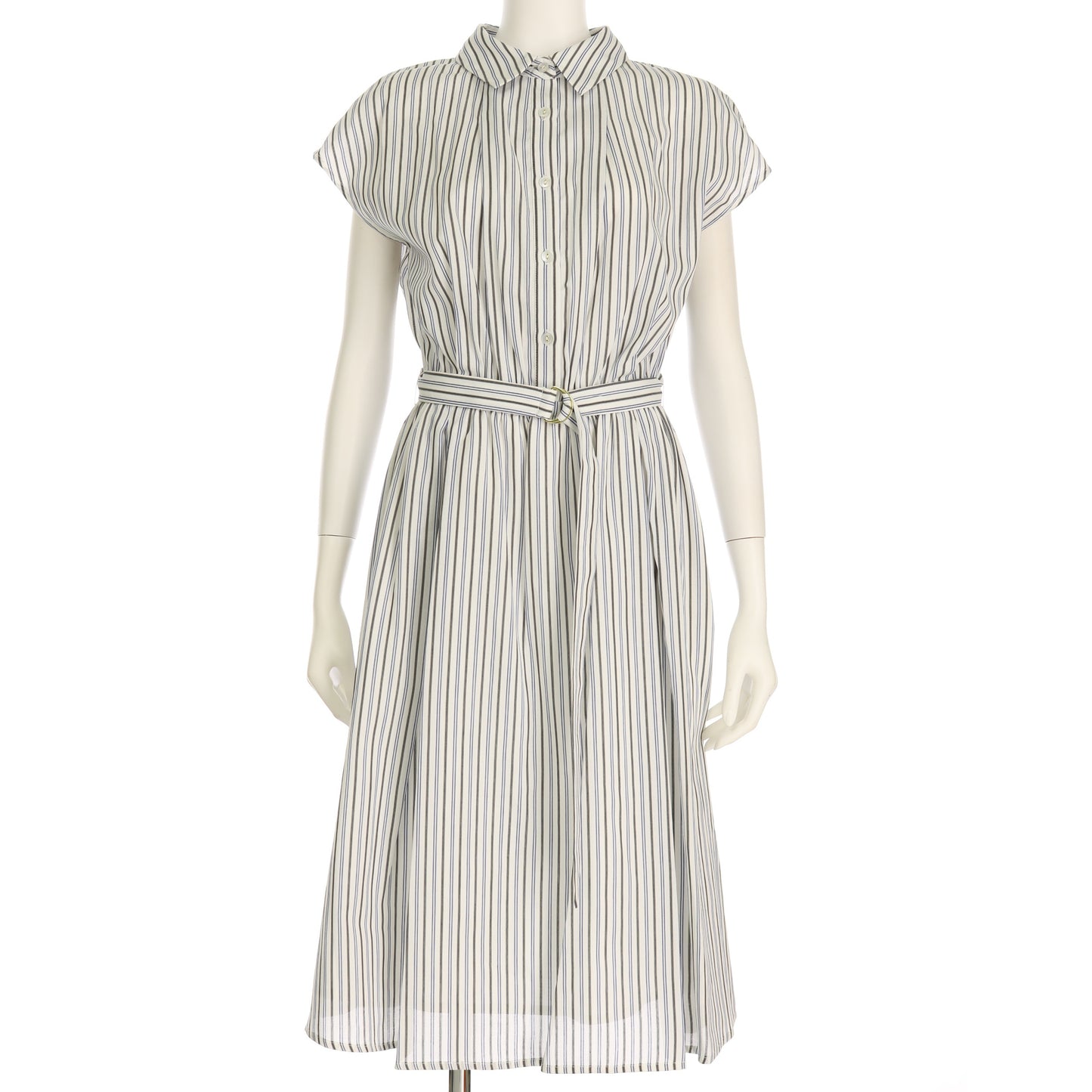 マルチカラーピケストライプシャツワンピース