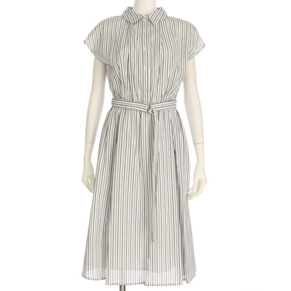 マルチカラーピケストライプシャツワンピース