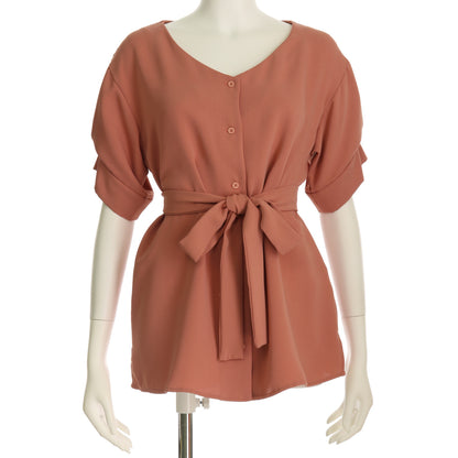 ボタン袖デザインブラウス