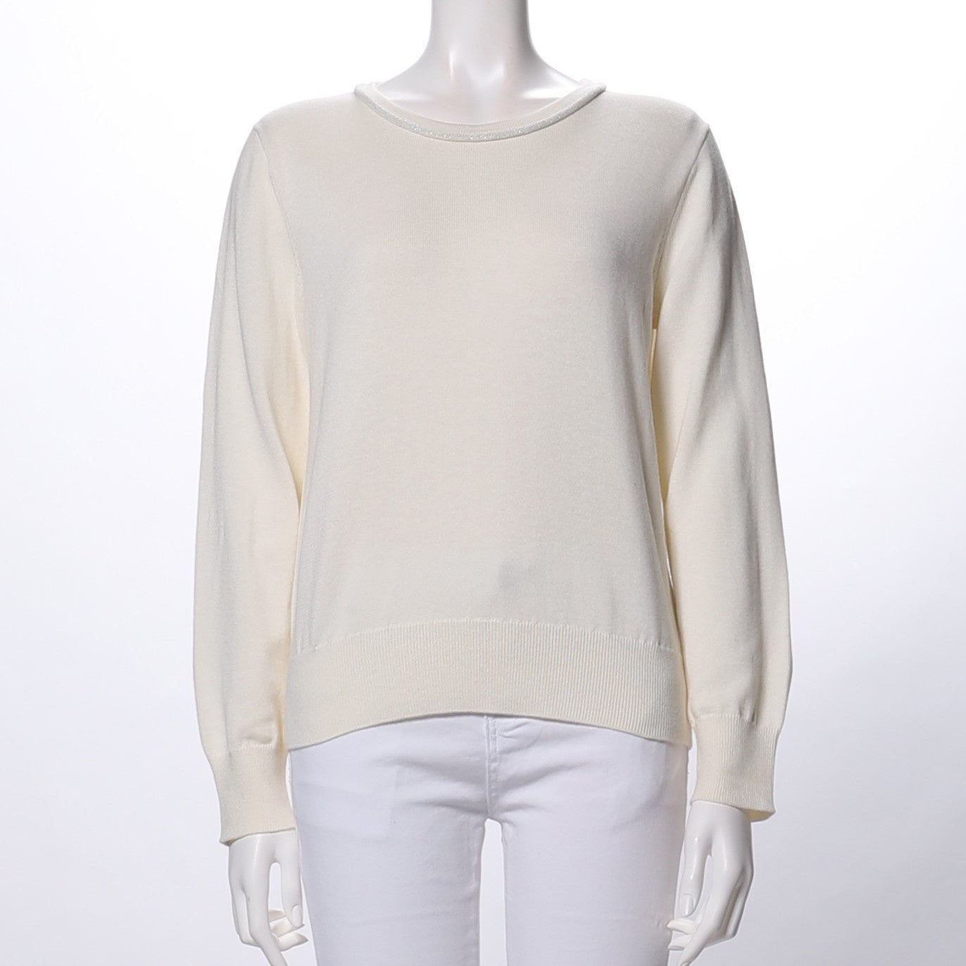 ラメ首元長袖ニット