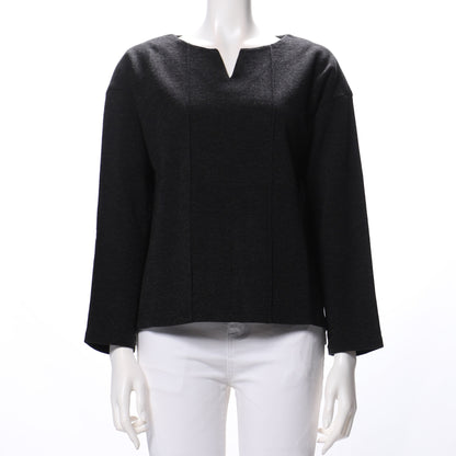 オープンフロントネックドロップショルダーニット