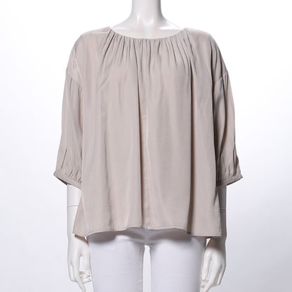 ギャザードネックブラウス