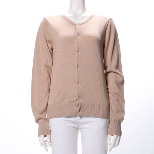 パールボタン前開きニットカーディガン